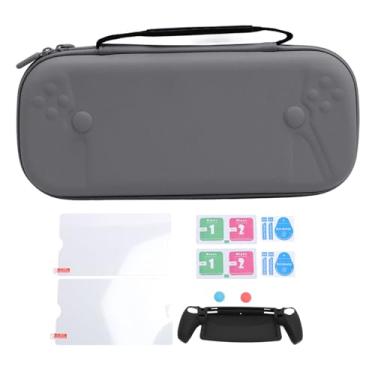 Imagem de Heayzoki Estojo de Transporte Rígido PS Portal, Kit de Acessórios 6 Em 1 Com Protetores de Tela de Capa de Silicone à Prova de Chuva, Kit de Limpeza de Punhos de Polegar, para Reprodutor (Cinza)