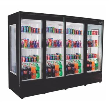 Imagem de Refrigerador Expositor Vertical Frilux 2400 Litros Preto 4 Portas de Vidro 220V RF-008