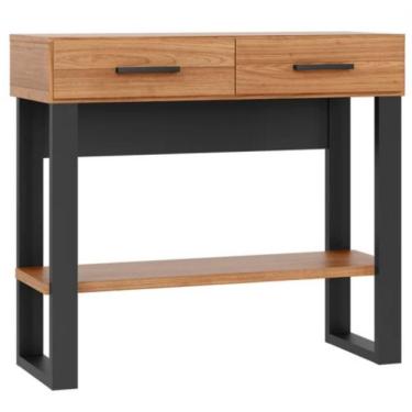 Imagem de Aparador Para Sala De Estar 2 Gavetas Lindy D03 Freijó Preto Fosco - Lyam Decor