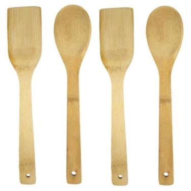 Imagem de Conjunto De Colheres De Pau Em Bambu Resistentes 4 Unidades - Idea