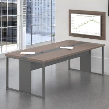 Imagem de Mesa para Escritório Com Painel TV 40" Lisboa Freijó Preto