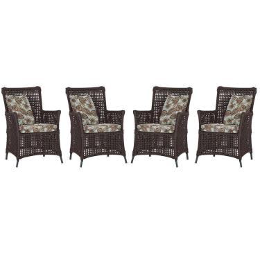 Imagem de 4 Poltronas Igapó Alumínio Pintura Preta Corda Náutica E6 Marrom