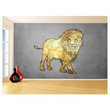 Imagem de Papel De Parede Animais Pop Art Leão Rei Selva 3,5M Pxa50 - Você Decor