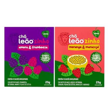 Imagem de Combo Chá Leãozinho Morango e Amora – Chá Gelado Infantil, 10 Sachês Cada