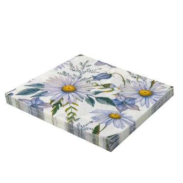 Imagem de Guardanapo De Papel Decorado 33Cm Flor Ou Folhagem 20 Peças (Flores Azuis)