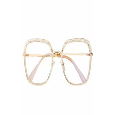 Imagem de Armação Óculos Grau Feminina Quadrada Babalu Incolor - Shark Óculos