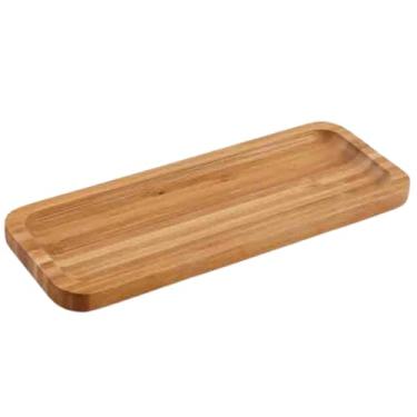 Imagem de Petisqueira Retangular em Bambu Natural, 26 x 10 cm, Sustentável, Ideal para Servir Petiscos e Aperitivos, Design Rústico e Elegante