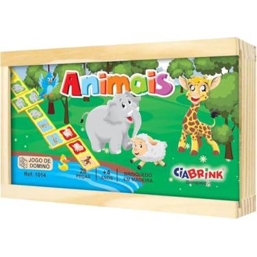 Imagem de Jogo de Dominó Animais em Madeira 28 Peças, para Crianças +4 Anos, Ciabrink