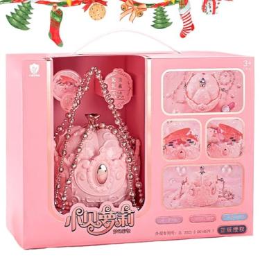 Imagem de Conjuntos de maquiagem infantil para meninas, kits de cosméticos para meninas, Kits de maquiagem em formato de carruagem rosa Conjuntos de cosméticos, Conjunto portátil de beleza real fingir brinquedo