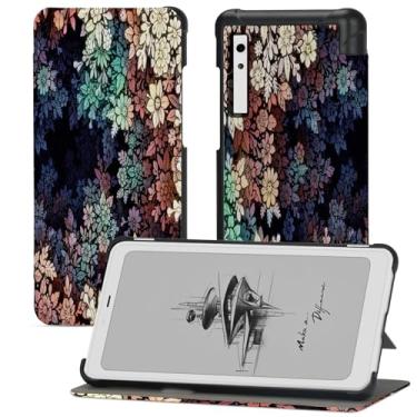 Imagem de QIOFEARTH Capa para capa traseira Onyx BOOX Palma de 15,5 cm, nova capa de couro PU leve e segura para água, capa protetora dobrável, compatível com BOOX Palma 15,6 cm E-Ink (flor colorida)