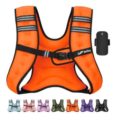Imagem de Colete pesado feminino masculino de 3,6 kg com faixa refletiva, coletes para treino, caminhada, treinamento de força, perda de peso, fitness, musculação, halterofilismo, laranja
