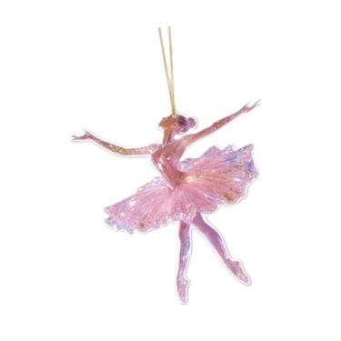 Imagem de Esquirla Enfeite de Natal em forma de bailarina para pendurar na árvore, decoração natalina 2D fofa para paredes, ideal para festas de Ano