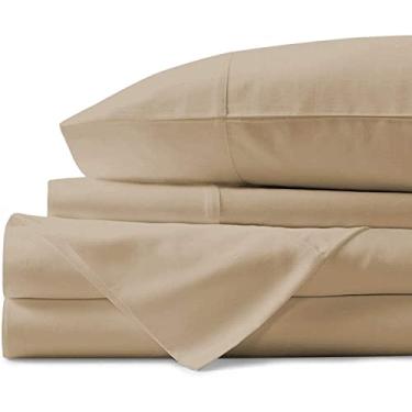 Imagem de RIANBHI Jogo de cama king size acinzentado - 63 cm respirável e refrescante - lençóis de cama de luxo de hotel - extra macio - bolsos profundos - ajuste fácil - conjunto de 4 peças - sem rugas