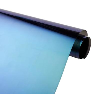 Imagem de XhuangTech Película Camaleão Roxo Azul para Janela, 20% VLT 2 Mil Janela Lateral do Carro, Bloqueia 90% de Calor e 99% UV, Película Solar Resistente a Riscos para Sedã/SUV Proteção de Privacidade (100