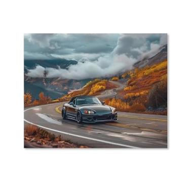 Imagem de HouLaiZhe S2000 Jdm carro esportivo montanha neblina pôsteres lona parede estética sala decoração de parede impressões galeria sala decoração de parede para quarto sala de estar escritório 16 x 20