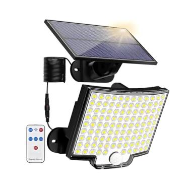 Imagem de Genérico Luminária Solar Refletor 200W Com Controle Remoto Branco 9 cm x 15 cm x 17 cm Exterior