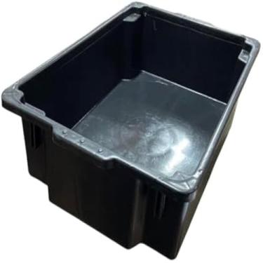 Imagem de Caixa plastica retangular, preta, grande para guardar coisas, duravel, perfeita