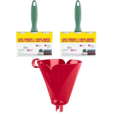 Imagem de Kit com 1 Suporte de Filtro de Café Vermelho 103 + 2 Rolo Adesivo 50 Folhas com 2 Refis