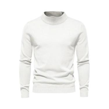 Imagem de Suéter Masculino De Inverno Grosso E Quente Com Gola Alta Casual Em Co