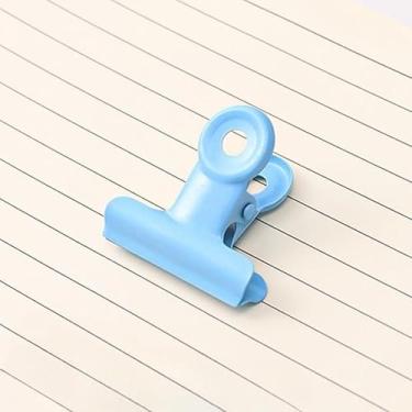 Imagem de 10 peças/lote de porta-documentos rosa retrô com clipe de metal, para armazenamento de recibos no escritório e uma pasta especial para papéis de exame. (azul)