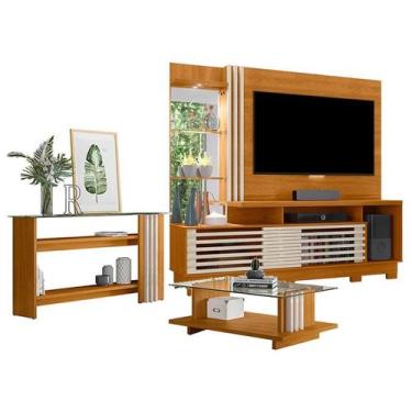 Imagem de Estante Home Theater com Pés e Aparador com Mesa de Centro Frizz Plus 