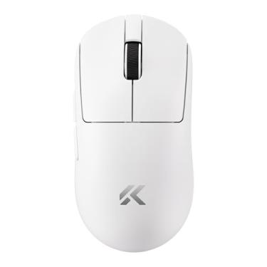 Imagem de MCHOSE Mouse para jogos A7 V2 ultra sem fio, conexão trimodo, 59 gramas, sensor PAW3950 TI personalizado 42K DPI, polling duplo 8K com fio/sem fio, vida útil da bateria de 130 horas - branco