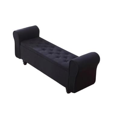 Imagem de CFGH6FDF Foyer Multifuncional Fim da Cama Armazenamento Quarto Armário de Cabeceira Sofá Banco Loja de Roupas Banco de Sapatos Mudroom (Preto, Grande)