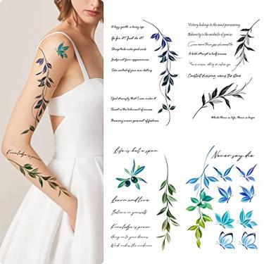 Imagem de ROARHOWL Palavras tatuagens temporárias para mulheres e homens Inspirador, provérbio, Bíblia, religião, evangelho, texto, palavras, requintadas e estéticas tatuagens temporárias kit de tatuagem falsa