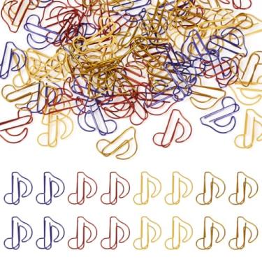 Imagem de Beadthoven 80 peças clipe de papel para notas musicais fofos clipes de marcador musical dourado PET clipe de papel de plástico sortido material escolar de escritório para mulheres e homens, agenda