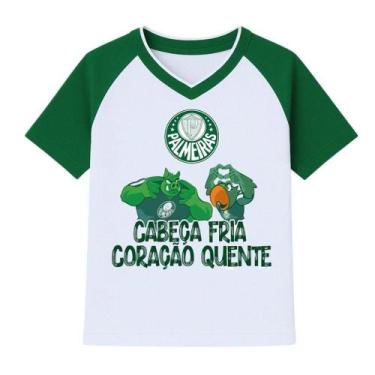 Imagem de Camiseta Infantil Palmeiras Cabeça Fria Coração Quente, Tam 8