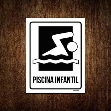 Imagem de Kit 10 Placas Condomínio Ambiente Piscina Infantíl - Sinalizo.Com