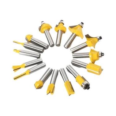 Imagem de Conjunto De 15 Brocas De Roteador De 1/4 De Polegada Em Carboneto De T