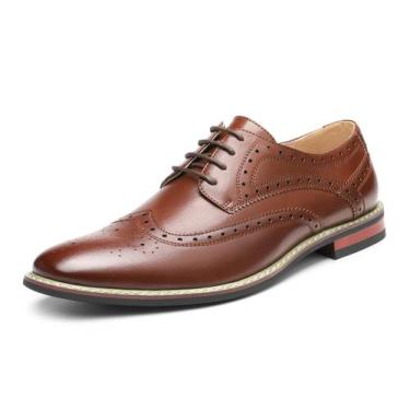 Imagem de Sapatos Bruno Marc Moda Itália Prince-3 Oxford Wingtip Marrom