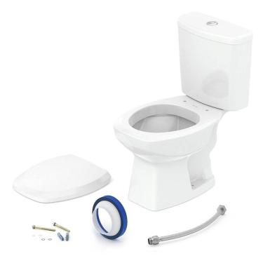 Imagem de Kit Vaso Sanitário Incepa Celite Thema - Caixa Acoplada e Acessórios De Fixação Branco