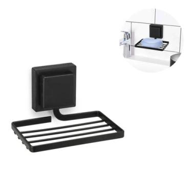 Imagem de Saboneteira De Parede Suporte Para Sabonete Sem Furo 3m Aço Preto - Ar