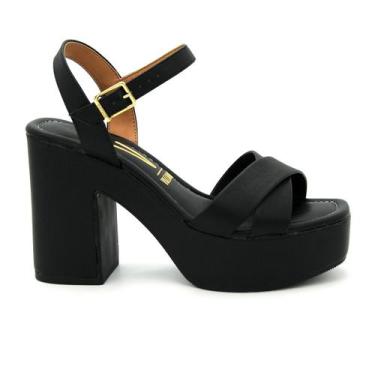 Imagem de Sandália Vizzano Original Salto Plataforma Feminino 102, 36, Preto