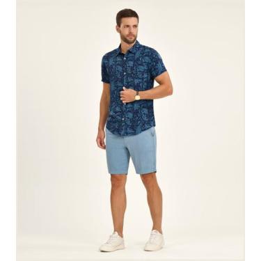 Imagem de Bermuda Masculina em Linho Strong Diametro Azul, 38, Azul