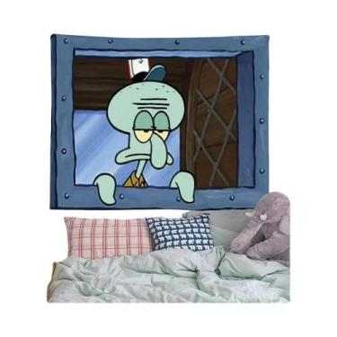 Imagem de Tapeçaria De Parede Do Bob Esponja E Do Squidward Para Quarto, Decoraç