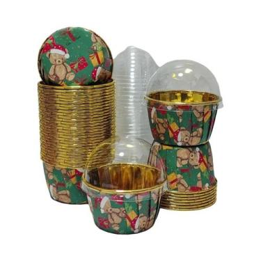 Imagem de Copo De Bolo Descartável Com Padrão De Natal 50 Peças Resistente Ao Ca