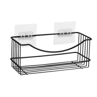 Imagem de Prateleira Multiuso Utimil Maior Parede 25cm Arame de Aço Cromado Fixação Adesiva Organização Preto Utimil Industrial