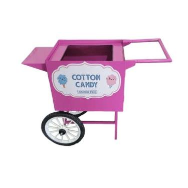 Imagem de Carrinho para Máquina de Algodão Doce com Furo - Rosa - Central dos Br