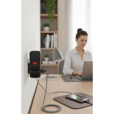 Imagem de Tomada USB Dupla Carregador 2 Saídas 5V 2.1A Bivolt Preto - Congratula