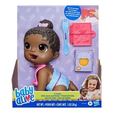 Imagem de Brinquedo boneca baby alive hora da papinha negra original hasbro