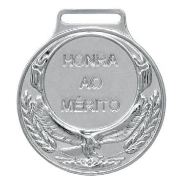 Imagem de Kit Com 10 Medalhas Vitória Honra ao Mérito 39000 39MM Com Fita, Prata