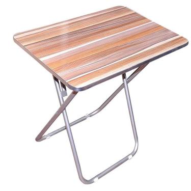 Imagem de Mesa Dobrável Portátil Retangular Madeira Aluminio 70cm para Notebook Camping Jantar Home Office Yeet