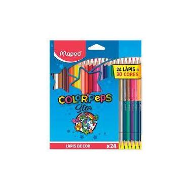 Imagem de Lápis de Cor Triangular Color Peps 24 Lápis 30 Cores Maped 1UN