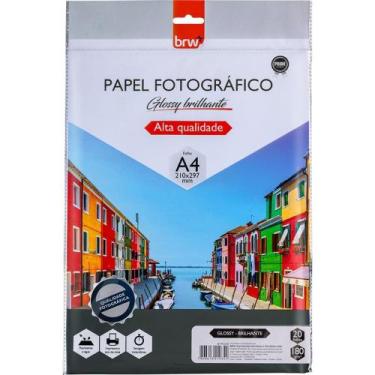 Imagem de Papel Fotográfico INKJET A4 GLOSSY Brilhante 180G Pacote com 20 Folhas