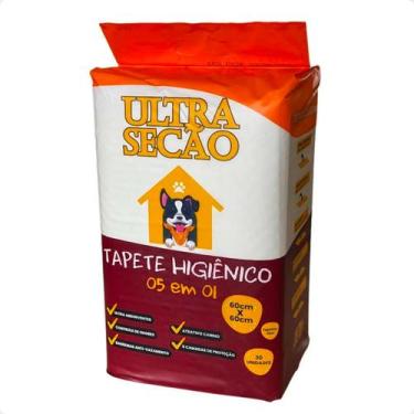 Imagem de Tapete Higiênico Ultra Secão 05 em 01 60x60 para Cães - 30 Unidades