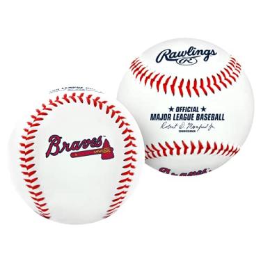 Imagem de Bola de Beisebol Rawlings MLB Atlanta Braves, oficial, branco