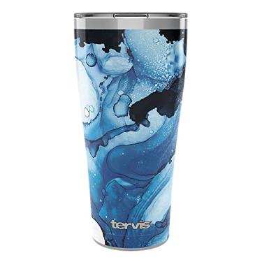 Imagem de Tervis Copo de viagem com isolamento térmico Blue Tides Blue Tides mantém as bebidas frias e quentes, 850 g Legacy, aço inoxidável